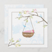 睡眠ベビーガールベビーシャワー招待状 招待状 (正面/裏面)