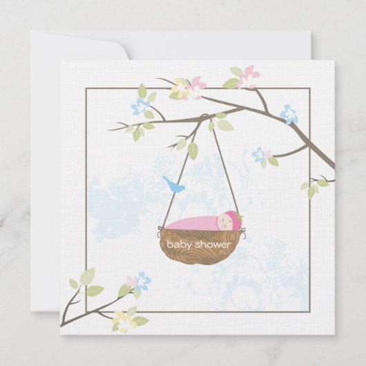 睡眠ベビーガールベビーシャワー招待状 招待状 (正面)