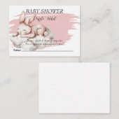 睡眠ベビーバニーシャワーラッフルチケット エンクロージャーカード (正面/裏面)