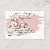 睡眠ベビーバニーシャワーラッフルチケット エンクロージャーカード (正面)