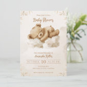 睡眠ベビーベアーニュートラルボホベイビーシャワー 招待状 (スタンド正面)