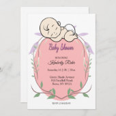睡眠ベビーベビーシャワー 招待状 (正面/裏面)