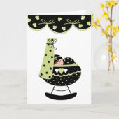 睡眠ベビー新生児グリーティングカード カード (黄色い花)