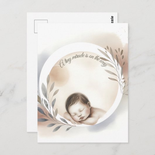 睡眠ベビー水彩イラストレーション ポストカード (正面/裏面)