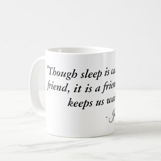 睡眠不眠の最高の友友アイロニー引用文ジュールヴェルヌ コーヒーマグカップ (正面左)