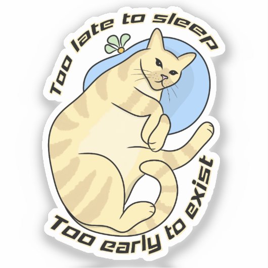 睡眠不足の猫 | シール (正面)