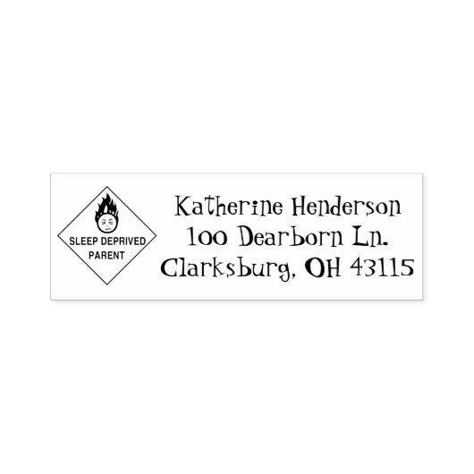 睡眠不足の親アドレス セルフインキングスタンプ (デザイン)