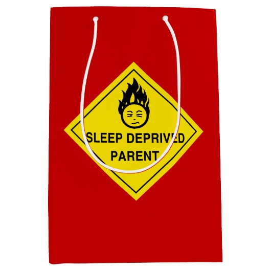 睡眠不足の親 ミディアムペーパーバッグ (正面)