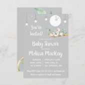 睡眠中のコアラベビーシャワー 招待状 (正面/裏面)