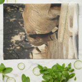 睡眠中のサイ キッチンタオル (折り畳み)