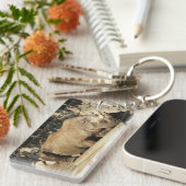 睡眠中のサイ キーホルダー (正面右)