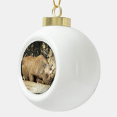 睡眠中のサイ セラミックボールオーナメント (右)