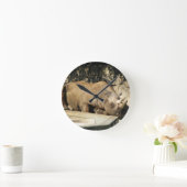 睡眠中のサイ ラウンド壁時計 (ホーム)