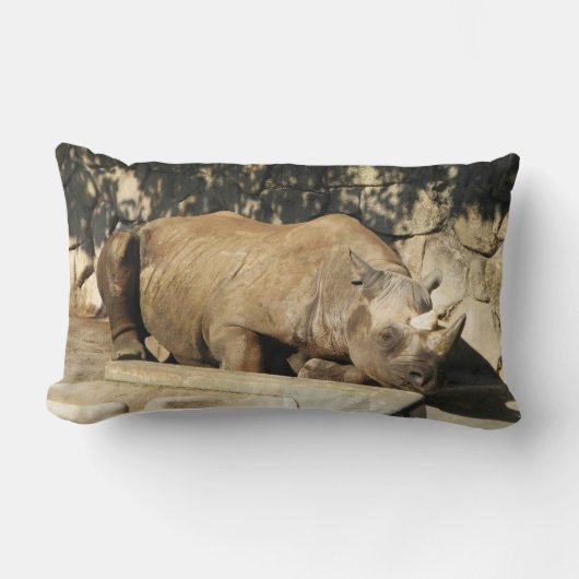 睡眠中のサイ ランバークッション (正面)