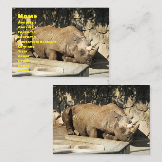 睡眠中のサイ 名刺 (正面/裏面)