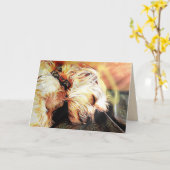 睡眠中のチェル空白のブグリーティングカード カード (黄色い花)