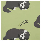 睡眠中のベルネーゼ山犬の動物愛好家ZZZ ファブリック (見本)