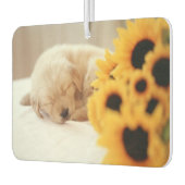 睡眠中の子犬の空気清浄剤 カーエアーフレッシュナー (左)