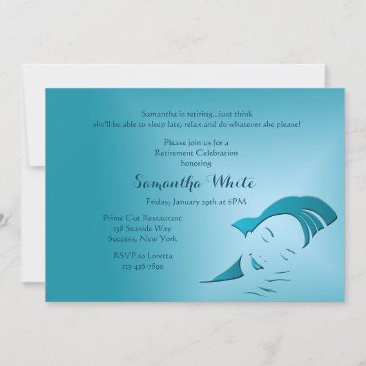 睡眠中の遅延退職パーティの招待状 招待状 (正面)