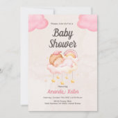 睡眠乳児女子ベビーシャワー招待状 招待状 (正面)