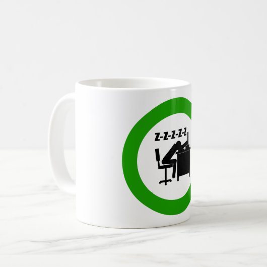 睡眠会社員コーヒーマグ コーヒーマグカップ (正面左)