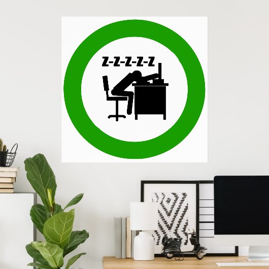 睡眠会社員ポスター ポスター (ホームオフィス)