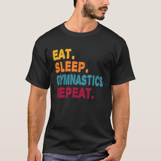 睡眠体操食べ習リピーター男子女子女子スポーツ Tシャツ (正面)
