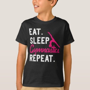 睡眠体食べ操で曲芸体操を繰り返す Tシャツ