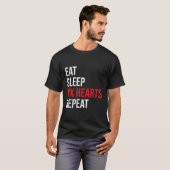 睡眠修食べ正ハートは再おもしろい生心拍数 Tシャツ (正面フル)