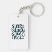睡眠勉強救ライフ医療デザイン キーホルダー (裏面)