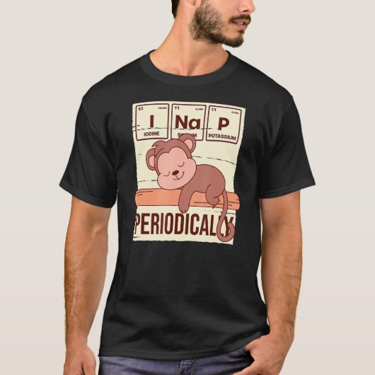 睡眠動物おもしろい周期表Pj Napping Mo Tシャツ (正面)