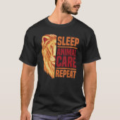 睡眠動物リピ気にート動物愛好家動物園キーパーZ Tシャツ (正面)