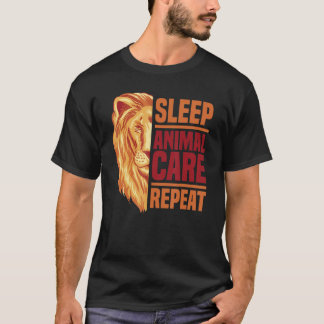 睡眠動物リピ気にート動物愛好家動物園キーパーZ Tシャツ
