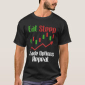 睡眠取引食べオプション取引初心者インベスター Tシャツ (正面)