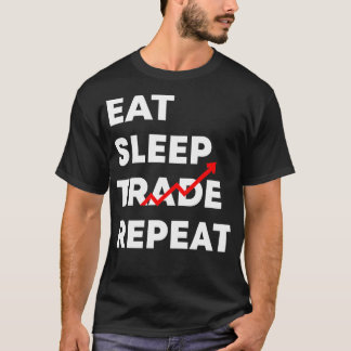 睡眠取引食べ繰り返し株式おもしろい市場トレーダー Tシャツ