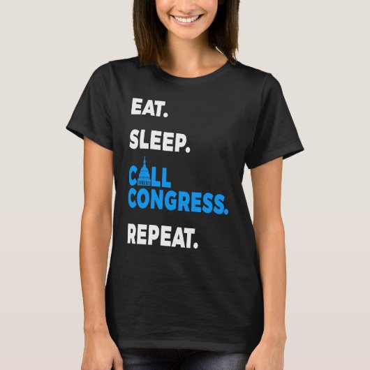 睡眠呼び食べ出し会議の繰り返し Tシャツ (正面)