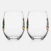 睡眠子猫大切子猫 ステムなしワイングラス (左)