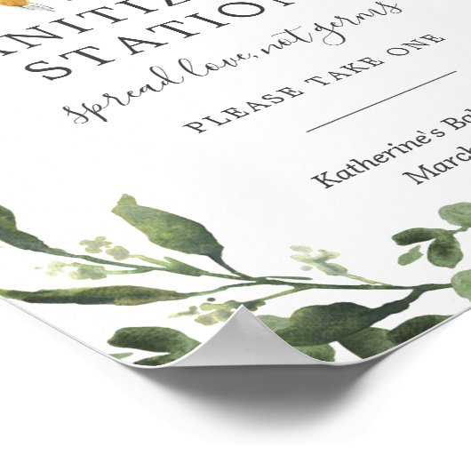 睡眠怠けベイビーシャワー衛生局の標識 ポスター (角)