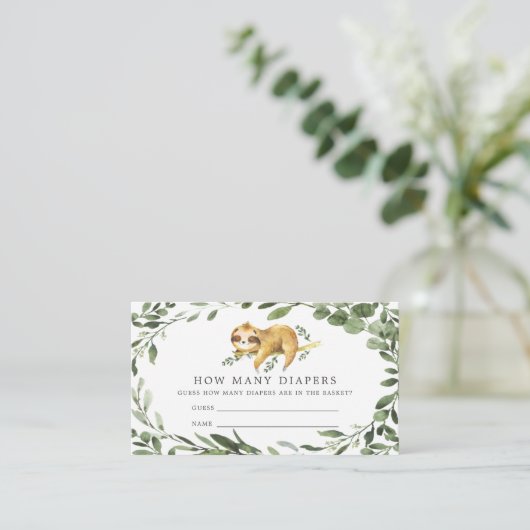 睡眠怠け赤ちゃんシャワーいくつオムツを推測 エンクロージャーカード (スタンド正面)