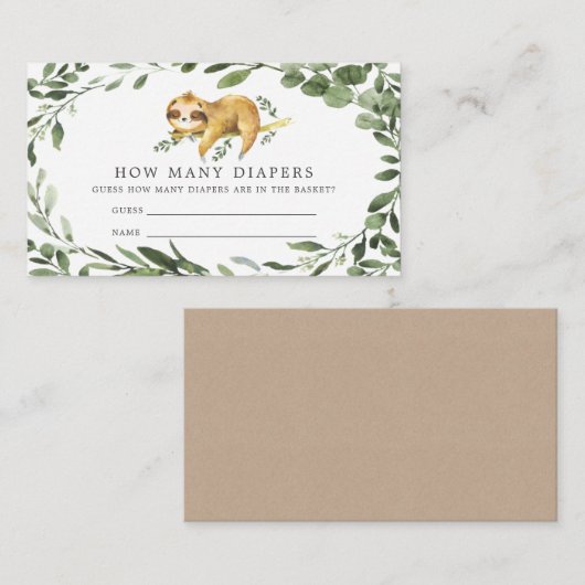 睡眠怠け赤ちゃんシャワーいくつオムツを推測 エンクロージャーカード (正面/裏面)
