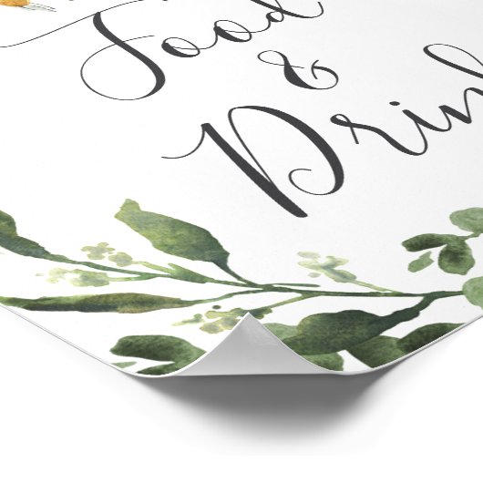 睡眠怠け赤ちゃんシャワー食品とドリンクの看板 ポスター (角)