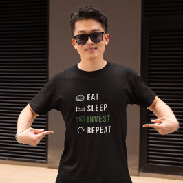 睡眠投資食べ繰り返し資本投資家 Tシャツ