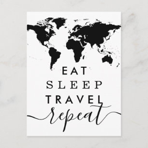 睡眠旅行繰り返しのインスピレーションの引用文を食べて下さい 案内ポストカード