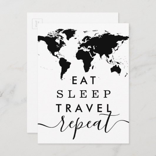 睡眠旅行繰り返しのインスピレーションの引用文を食べて下さい 案内ポストカード (正面/裏面)