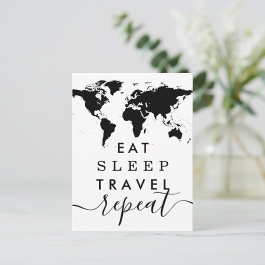 睡眠旅行繰り返しのインスピレーションの引用文を食べて下さい 案内ポストカード (スタンド正面)