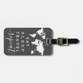 睡眠旅行繰り返しの世界地図のカスタム色を食べて下さい ラゲッジタグ (正面横)