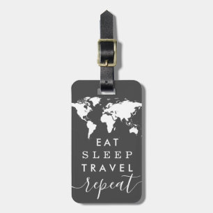 睡眠旅行繰り返しの世界地図のカスタム色を食べて下さい ラゲッジタグ