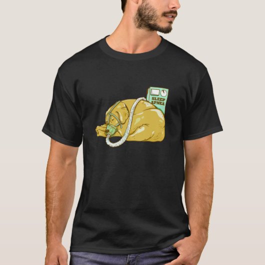 睡眠時無呼吸症候群の犬 Tシャツ (正面)
