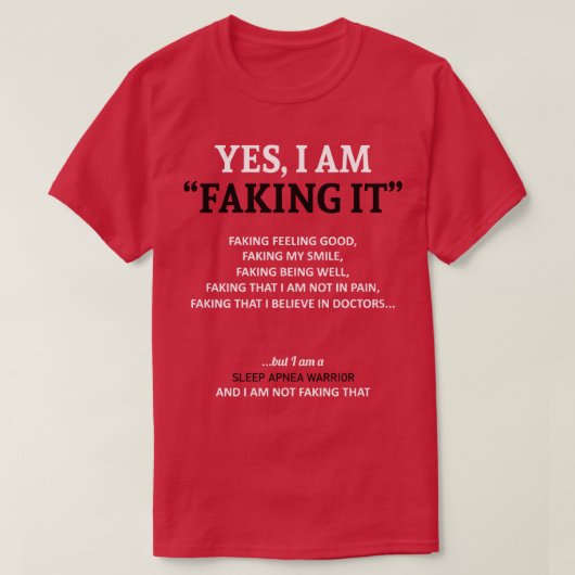睡眠時無呼吸認識度私はこの家族でそれを偽っている Tシャツ (デザイン正面)