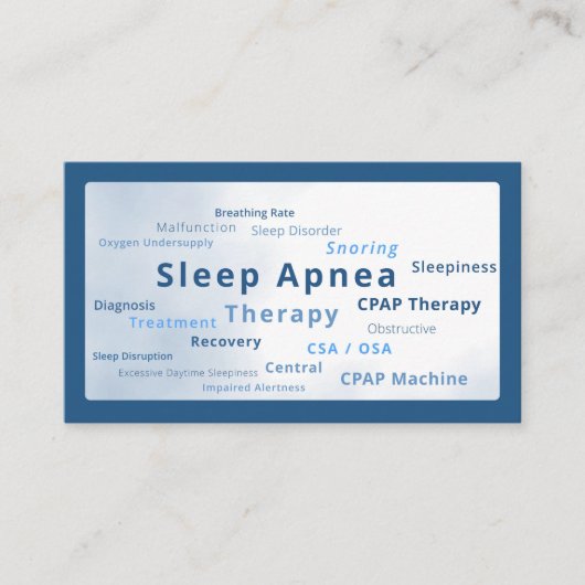 睡眠時無呼吸CPAPマシンセラピーCSA OSA 名刺 (正面)